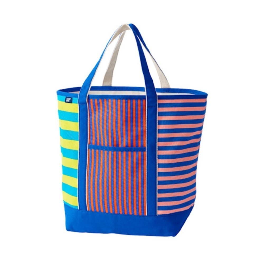 Lands' End - Colorblock Large Open Top Canvas Tote